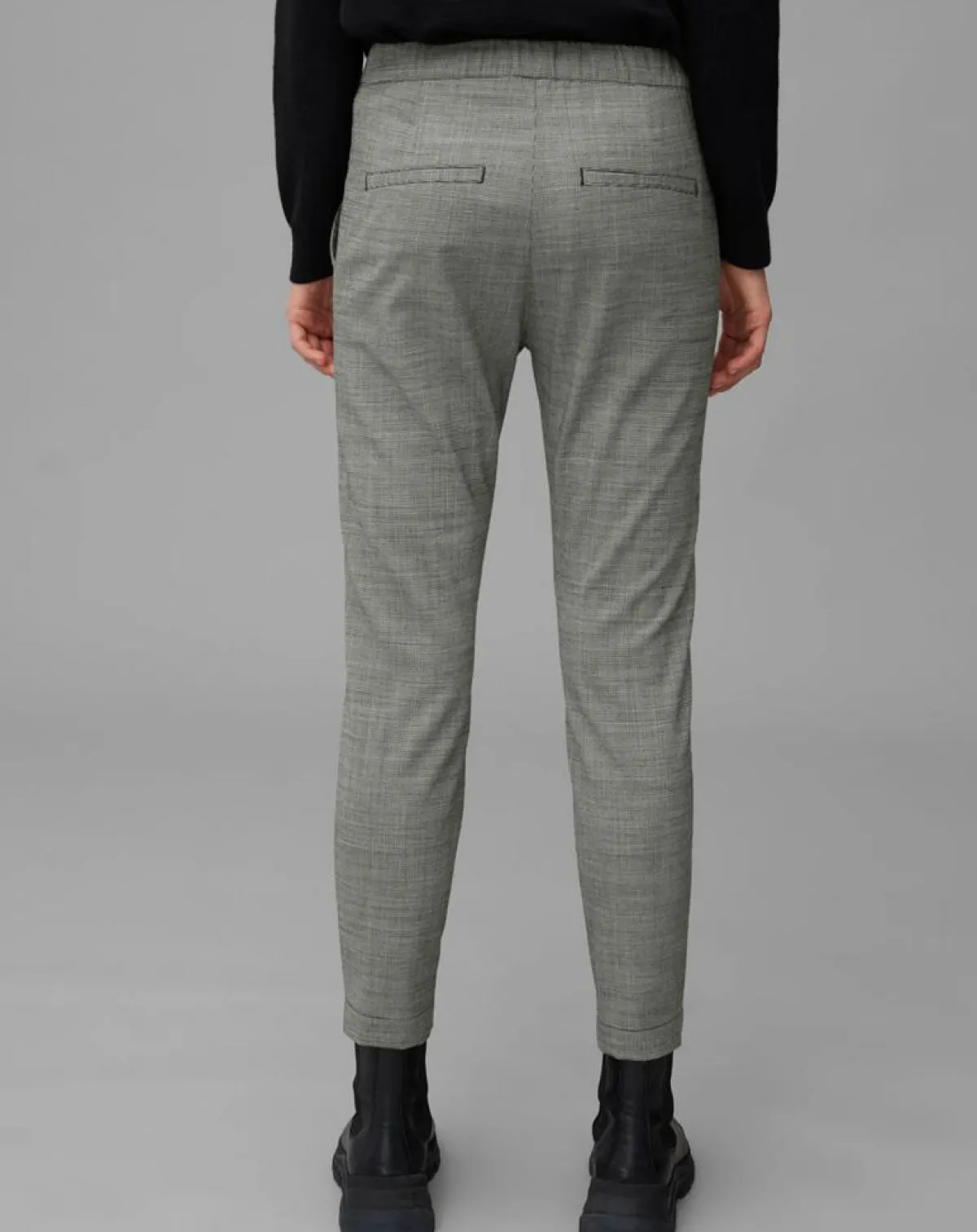 Marc O'Polo Pantalons|Pantalon en Laine mélangée Tapered Rygge gris