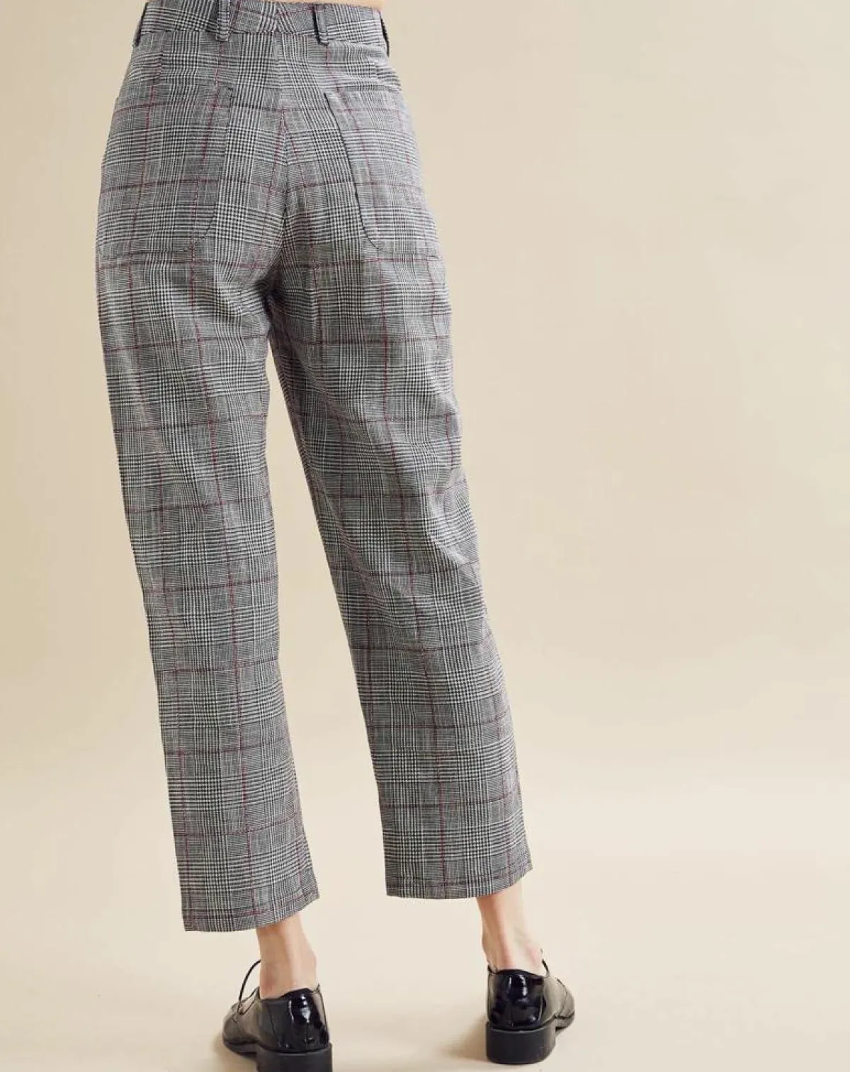 Chloé Stora Pantalons|Pantalon en Lin mélangé Porto pied-de-poule noir/écru
