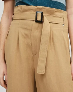Chloé Stora Pantalons|Pantalon en Lin mélangé Raby beige