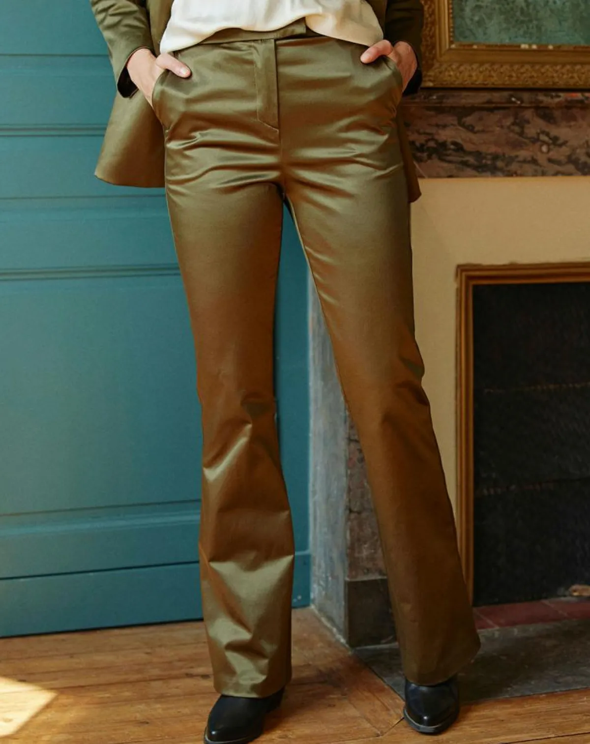 Lauren Vidal Pantalons|Pantalon en Satin Moon bronze