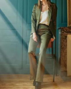 Lauren Vidal Pantalons|Pantalon en Satin Moon bronze