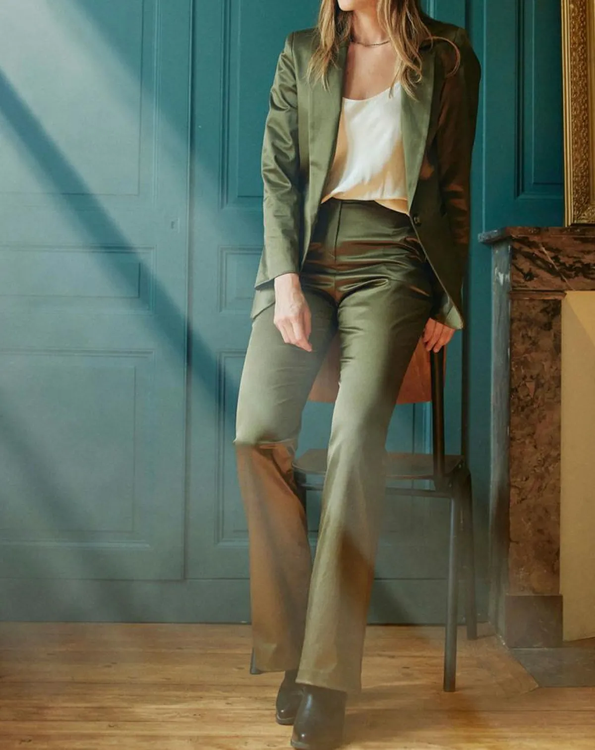 Lauren Vidal Pantalons|Pantalon en Satin Moon bronze