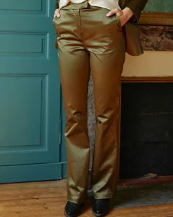 Lauren Vidal Pantalons|Pantalon en Satin Moon bronze