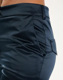 Lauren Vidal Pantalons|Pantalon en Satin Moon nuit