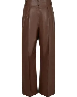 Manoush Pantalons|Pantalon en simili Mamie marron