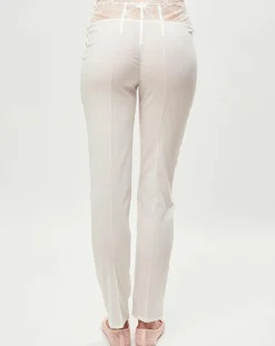 La Perla Pantalons|Pantalon en Soie mélangée Elements blanc/doré
