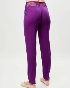 La Perla Pantalons|Pantalon en Soie mélangée Elements violet