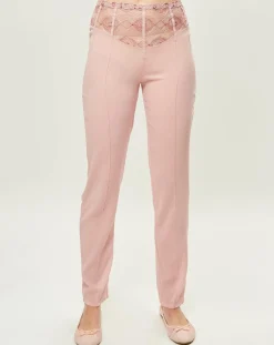 La Perla Pantalons|Pantalon en Soie mélangée Elements rose/rouge