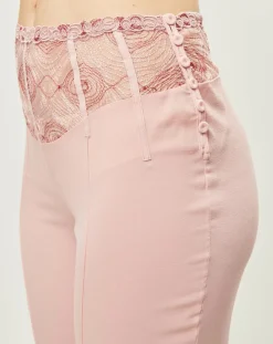La Perla Pantalons|Pantalon en Soie mélangée Elements rose/rouge