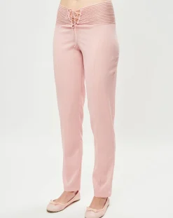 La Perla Pantalons|Pantalon en Soie mélangée Garnet rose