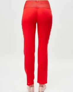 La Perla Pantalons|Pantalon en Soie mélangée Garnet rouge