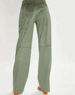 Lauren Vidal Pantalons|Pantalon en Suédine Lou kaki