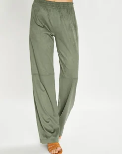 Lauren Vidal Pantalons|Pantalon en Suédine Lou kaki