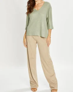 Lauren Vidal Pantalons|Pantalon en Suédine Lou sable