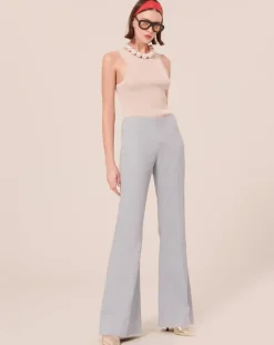 Tara Jarmon Pantalons|Pantalon en tissu flammé bleu