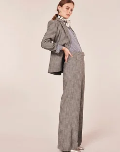 Tara Jarmon Pantalons|Pantalon en tissu flammé gris