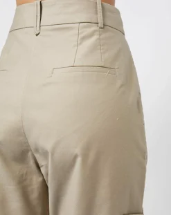 Esprit Pantalons|Pantalon en Toile de coton type cargo beige