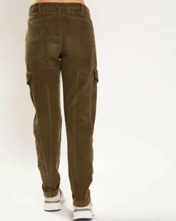 Lauren Vidal Pantalons|Pantalon en Velours Cargo vert