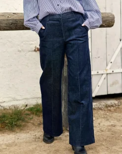 Lauren Vidal Pantalons|Pantalon en Velours côtelé Chiara nuit