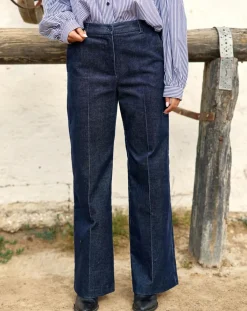 Lauren Vidal Pantalons|Pantalon en Velours côtelé Chiara nuit