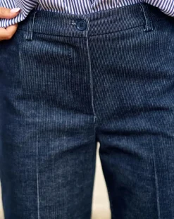 Lauren Vidal Pantalons|Pantalon en Velours côtelé Chiara nuit