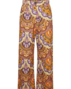 Manoush Pantalons|Pantalon en Velours côtelé Fall imprimé violet/multicolore