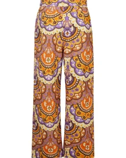 Manoush Pantalons|Pantalon en Velours côtelé Fall imprimé violet/multicolore