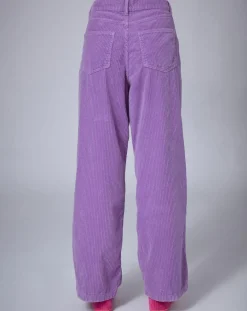 Manoush Pantalons|Pantalon en Velours côtelé Baggy parme