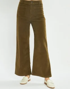 Lauren Vidal Pantalons|Pantalon en Velours côtelé Pants kaki