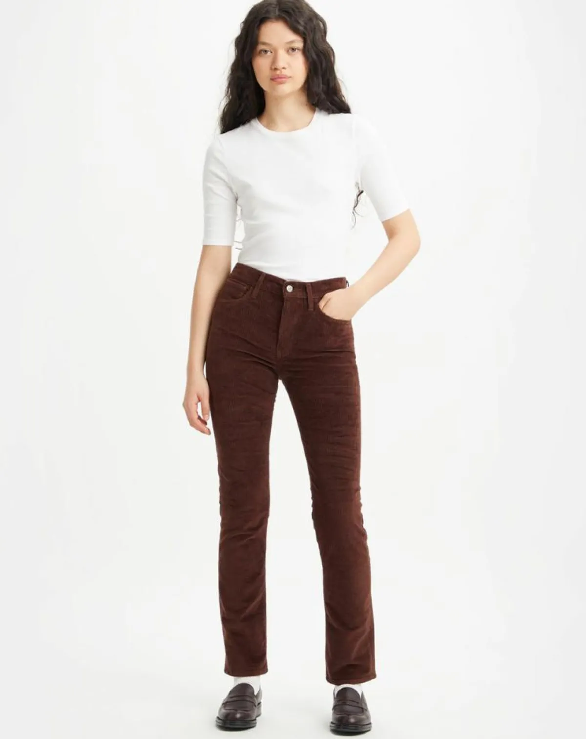 Levi's® Pantalons|Pantalon en Velours côtelé 724 High Rise marron