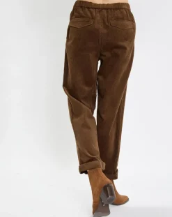 Marc O'Polo Pantalons|Pantalon en Velours côtelé à revers marron