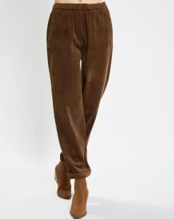 Marc O'Polo Pantalons|Pantalon en Velours côtelé à revers marron