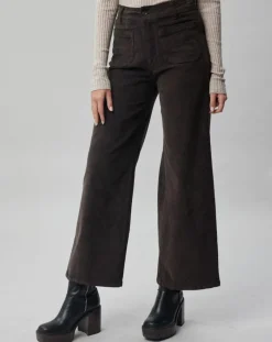 Lauren Vidal Pantalons|Pantalon en Velours côtelé Pants café