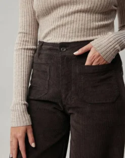 Lauren Vidal Pantalons|Pantalon en Velours côtelé Pants café