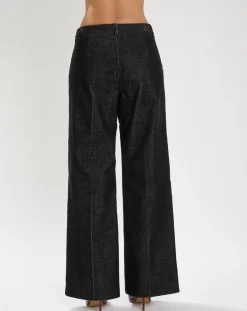 Lauren Vidal Pantalons|Pantalon en Velours côtelé Chiara noir