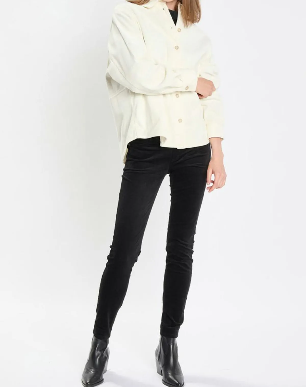 Marc O'Polo Pantalons|Pantalon en Velours de coton bio Slim Mavas noir