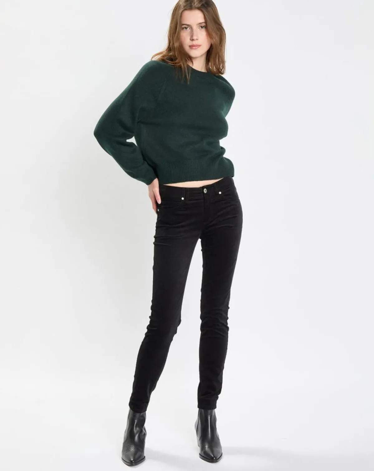 Marc O'Polo Pantalons|Pantalon en Velours de coton bio Slim Mavas noir