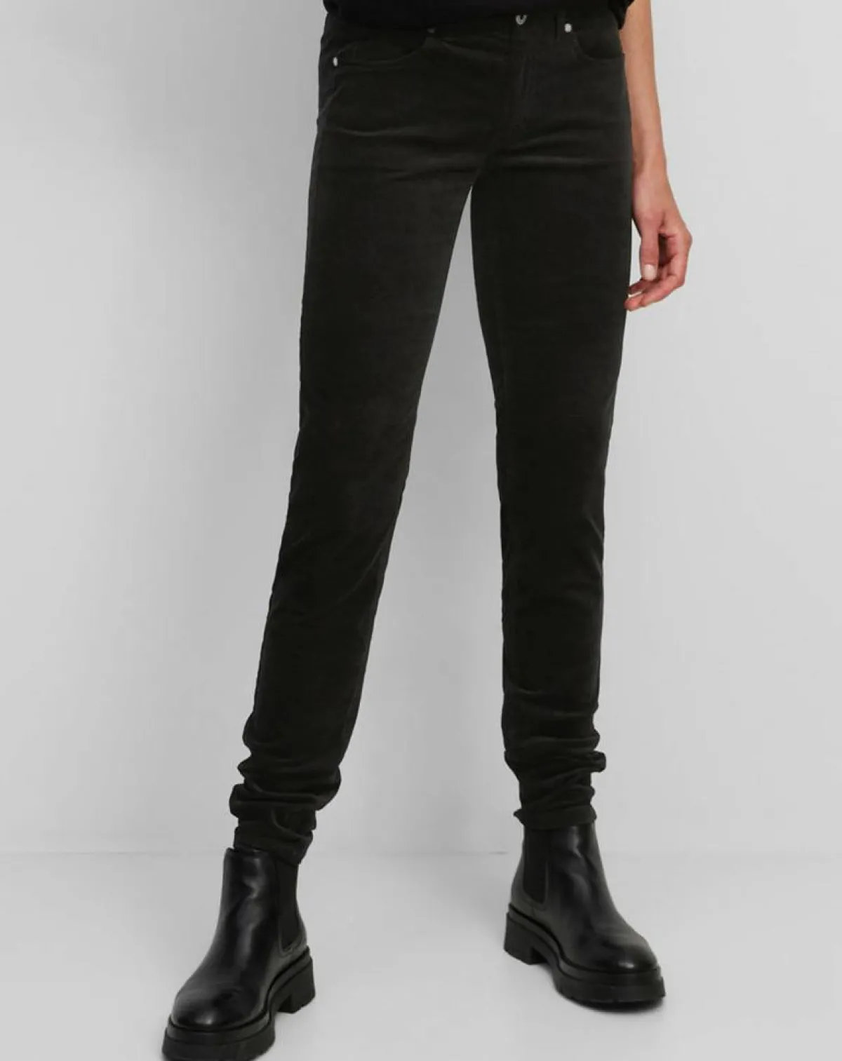 Marc O'Polo Pantalons|Pantalon en Velours de coton bio Slim Mavas noir