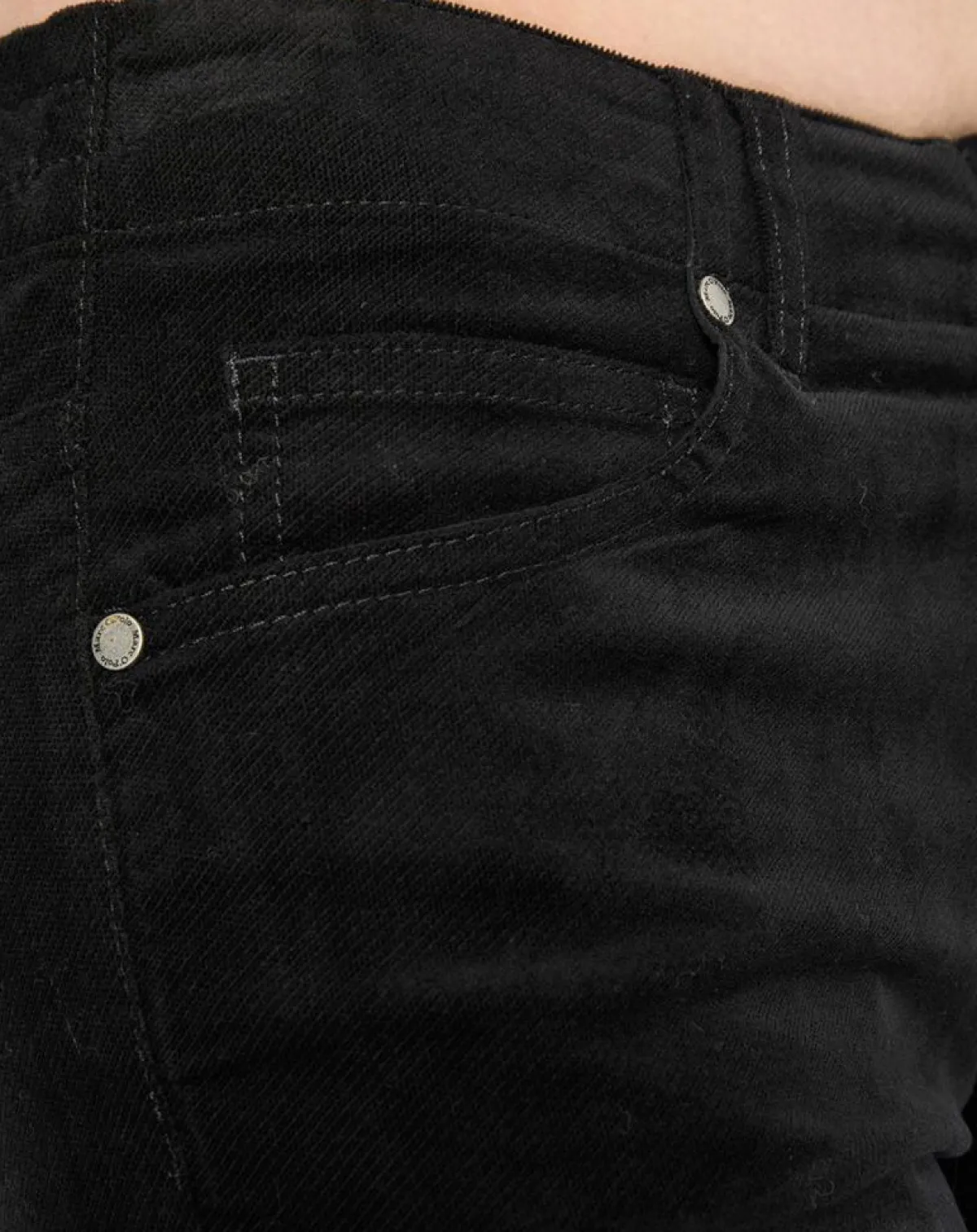 Marc O'Polo Pantalons|Pantalon en Velours de coton bio Slim Mavas noir