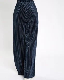 Esprit Pantalons|Pantalon en Velours fluide rib bleu marine