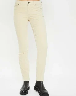 Marc O'Polo Pantalons|Pantalon en Velours lisse Alby beige