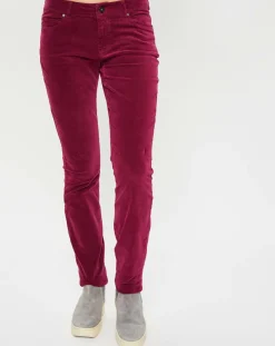Marc O'Polo Pantalons|Pantalon en Velours lisse Alby bordeaux
