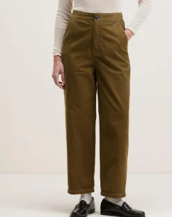 Bellerose Pantalons|Pantalon en Velours milleraie Pasop military