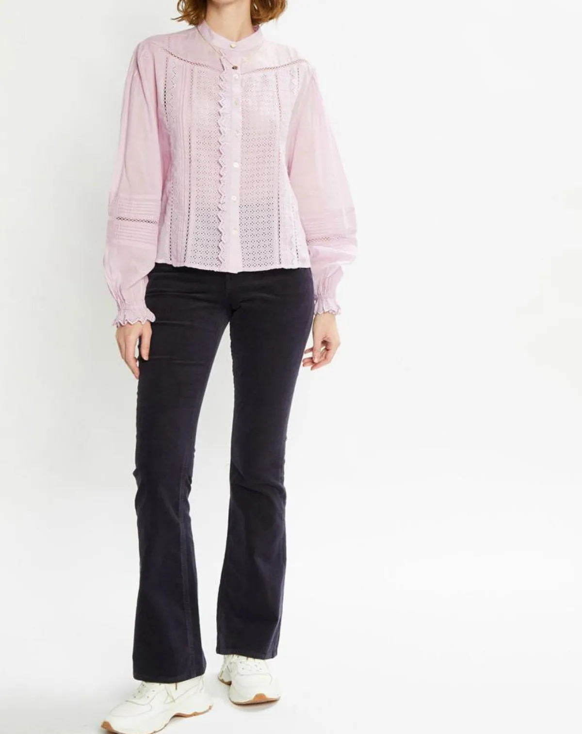 Scotch & Soda Pantalons|Pantalon en Velours Milleraies bleu foncé