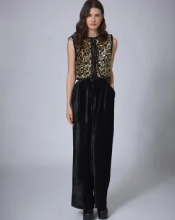 Manoush Pantalons|Pantalon en Velours Night noir