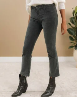 Lauren Vidal Pantalons|Pantalon en Velours Pants bitume