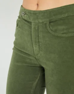 Lauren Vidal Pantalons|Pantalon en Velours Pants vert