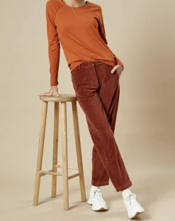 Hartford Pantalons|Pantalon en Velours Perfect cacao
