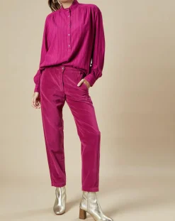 Hartford Pantalons|Pantalon en Velours Perfect magenta