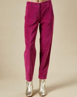 Hartford Pantalons|Pantalon en Velours Perfect magenta